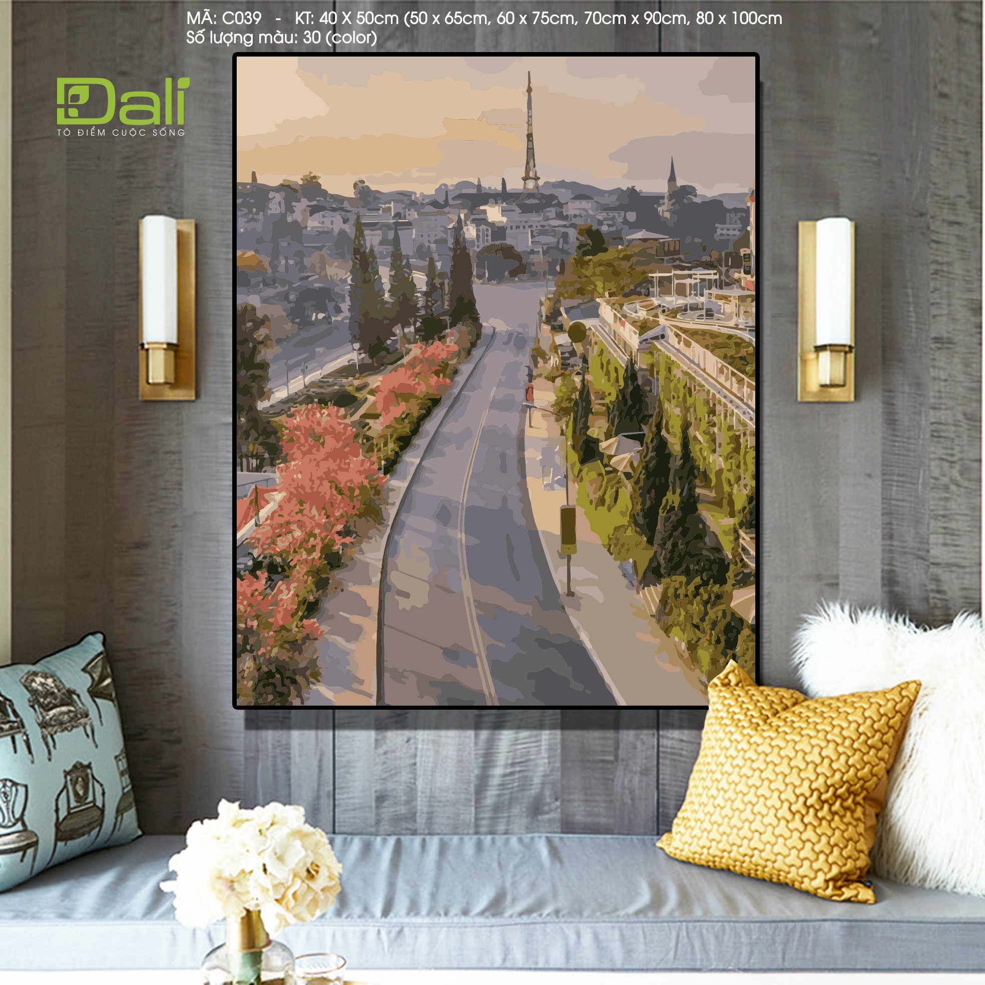 Tranh Phong Cảnh Phố Paris Nhìn Từ Trên Cao C039