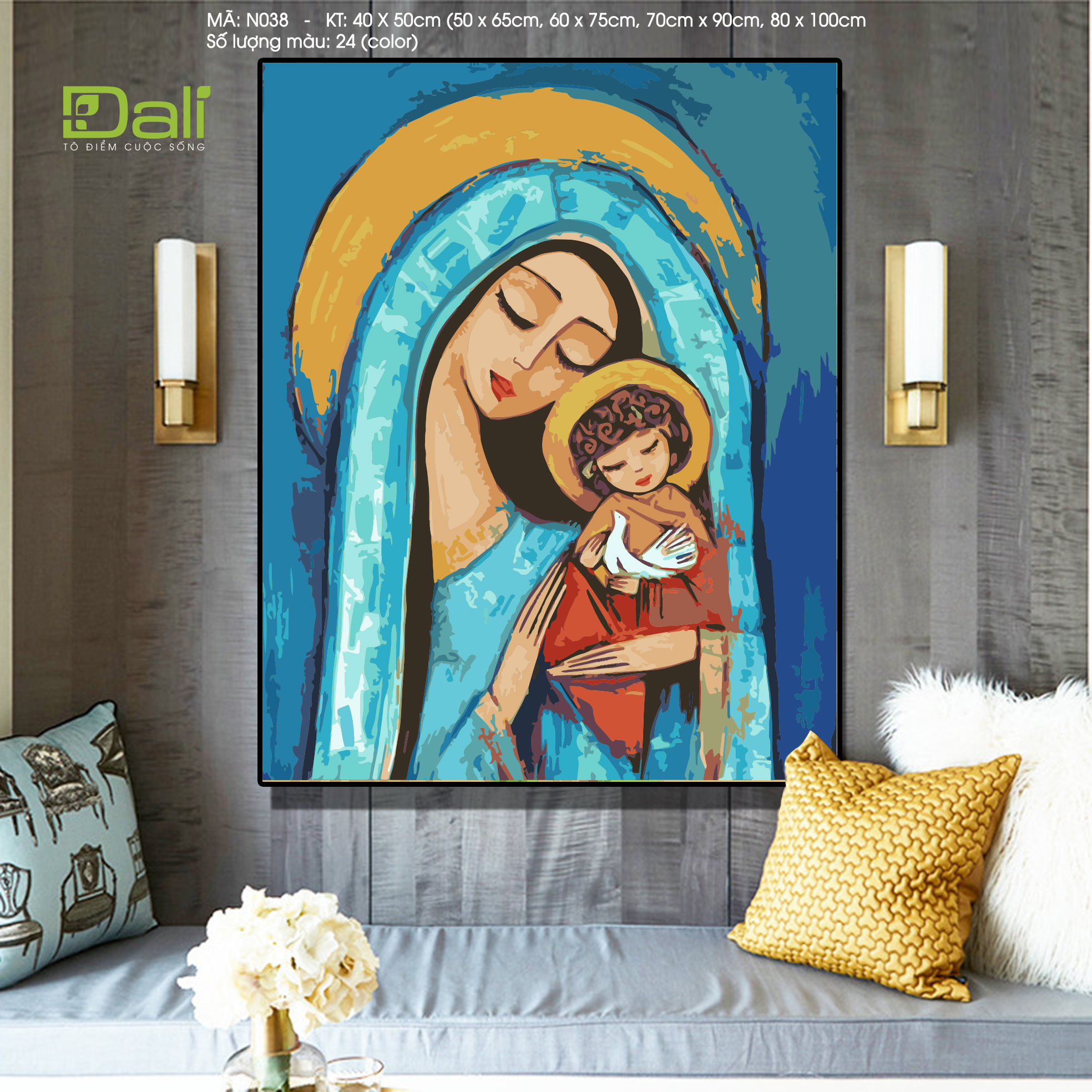 Tranh Mẹ Và Con Thánh Mẫu N038