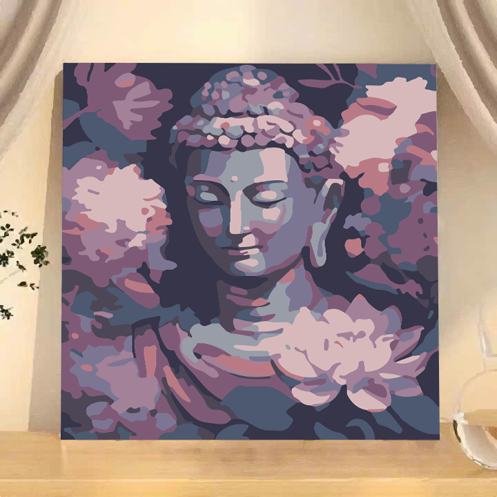 Tranh Diện Phật Tím Hồng P112