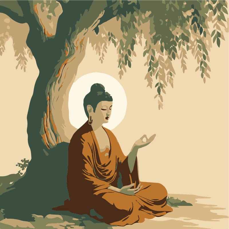 Tranh Phật Thích Ca Dưới Cội Bồ Đề P067