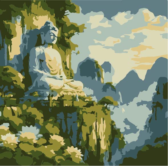 Tranh Phật Thích Ca Sơn Thủy P073