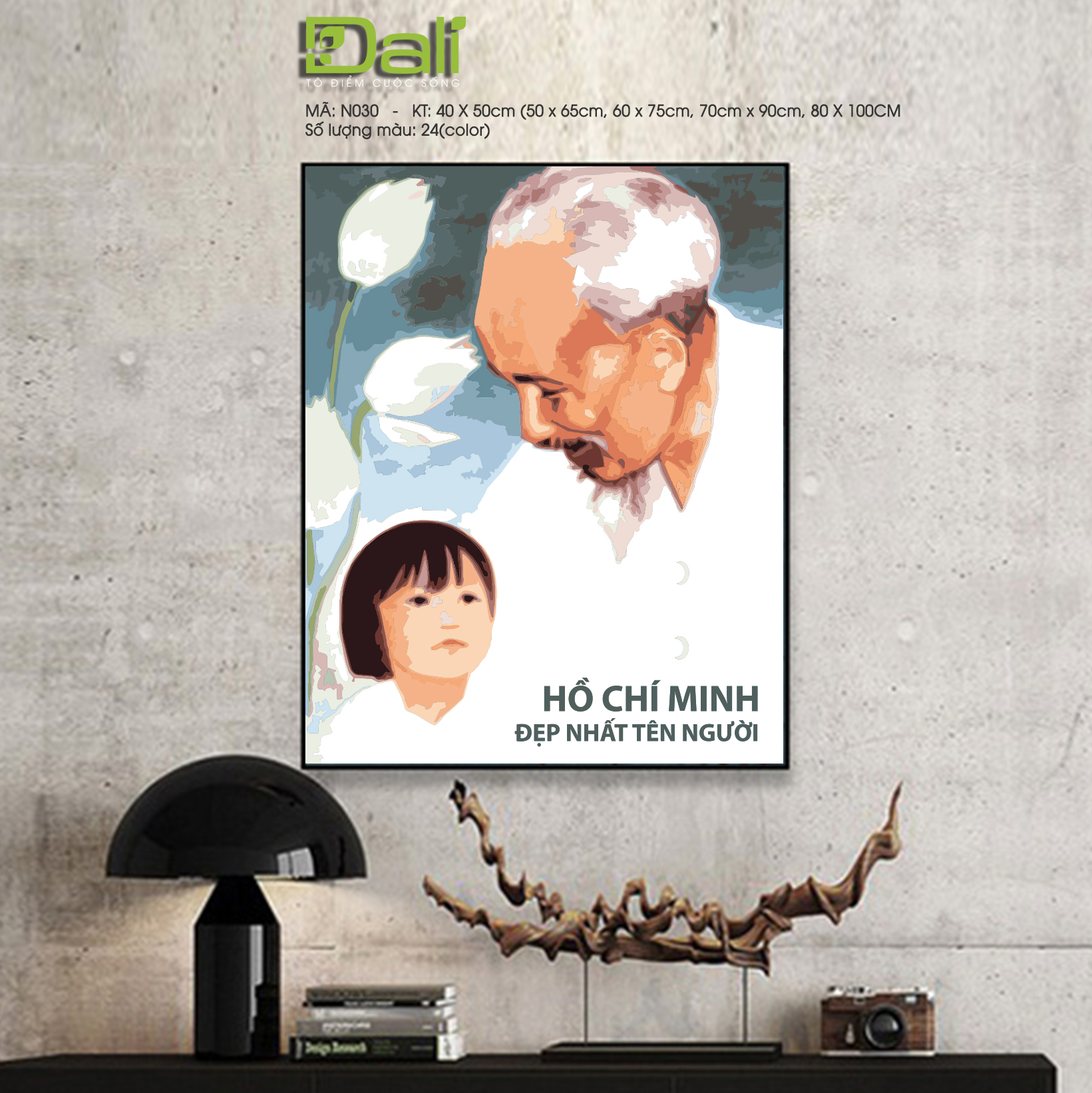 Tranh Bác Hồ Và Em Bé N030