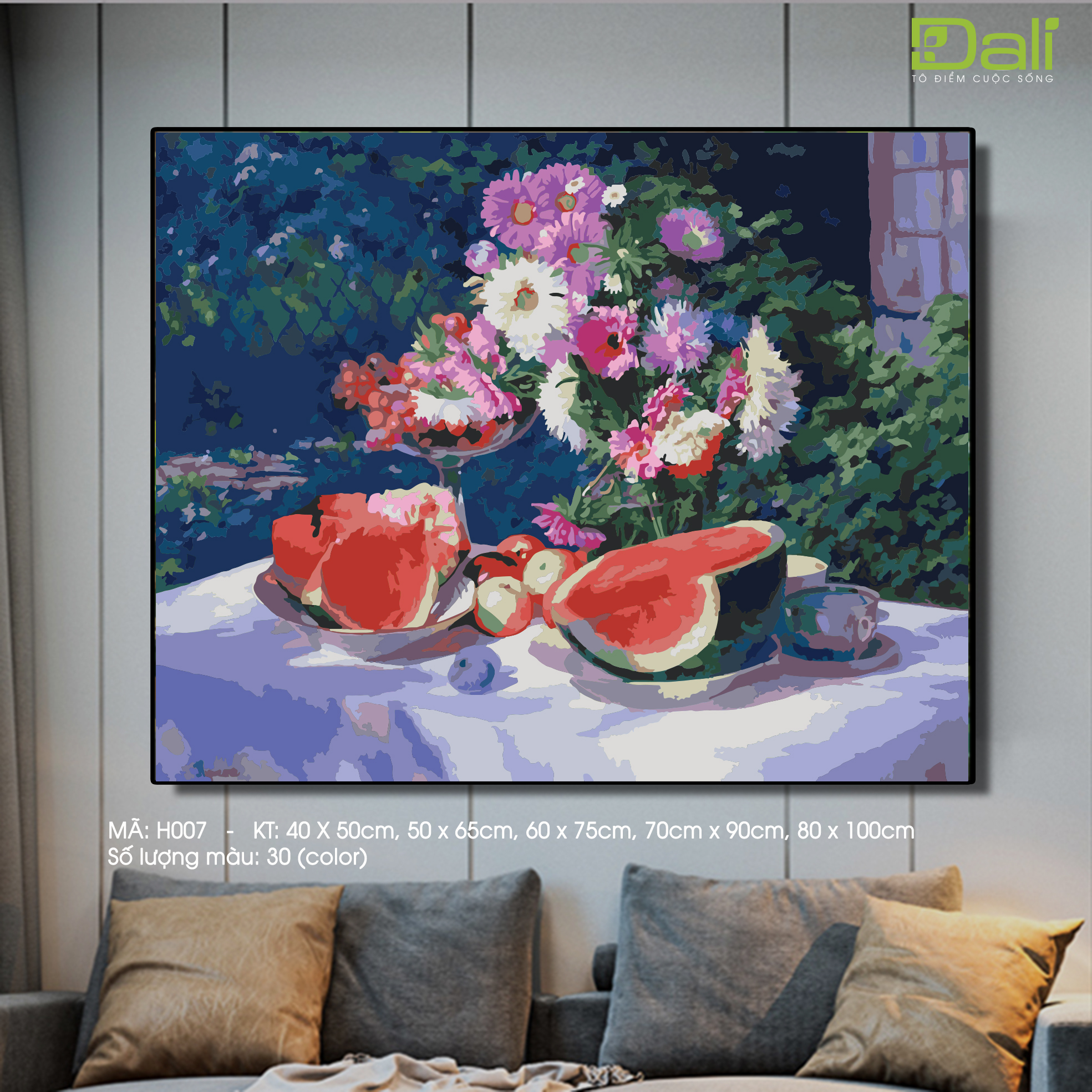 Tranh Hoa Cúc và Hoa Quả H007