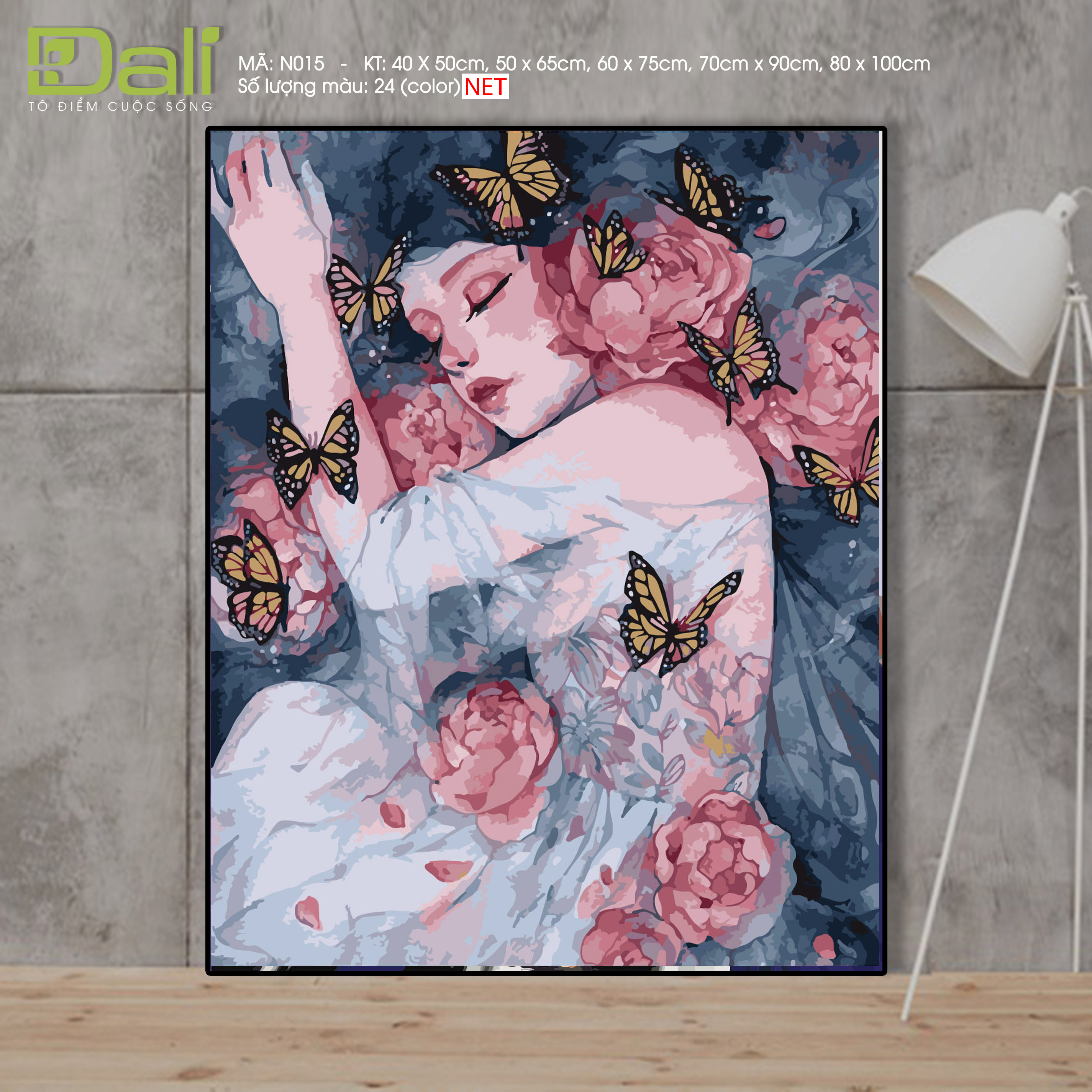 Tranh Nàng Thơ Và Bướm N015