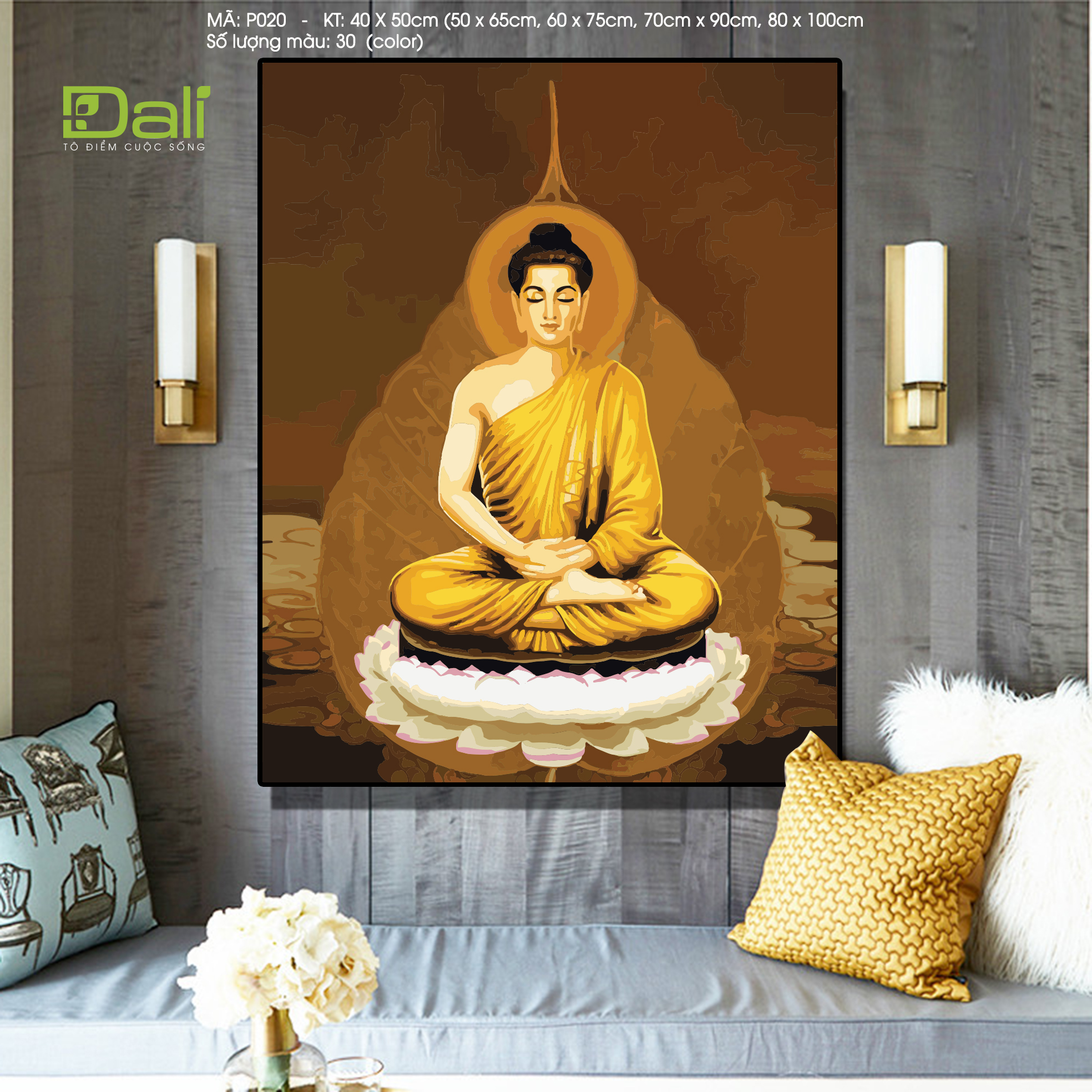 Tranh Phật Thích Ca Vàng P020