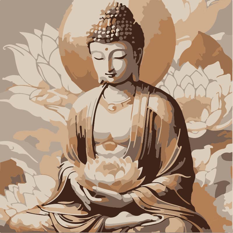 Tranh Phật Thích Ca Hoa Trắng P066