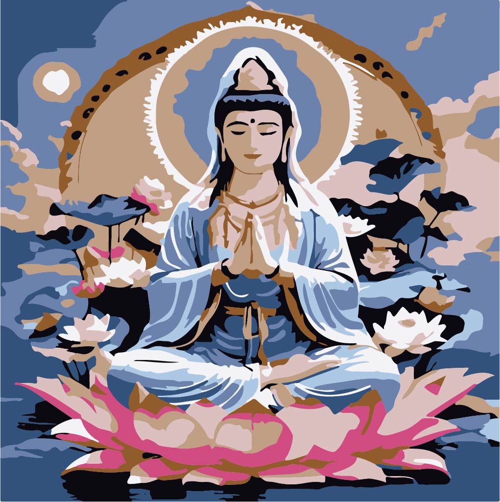 Tranh Phật Bà Quan Âm Chắp Tay P081