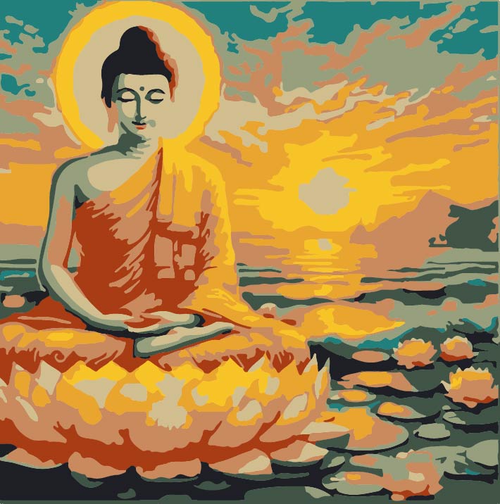 Tranh Phật Thích Ca Hoàng Hôn P071