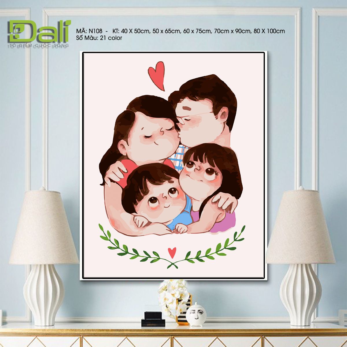 Tranh Nàng Thơ Gia Đình Hạnh Phúc N108