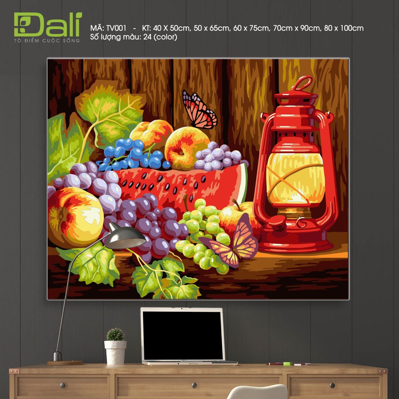 Tranh Tô Màu Tĩnh Vật Trái Cây TV001