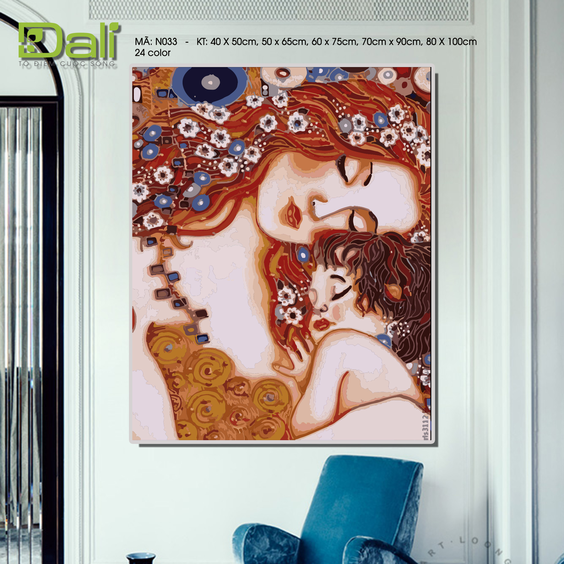 Tranh Mẹ Và Bé Phong Cách Klimt N033