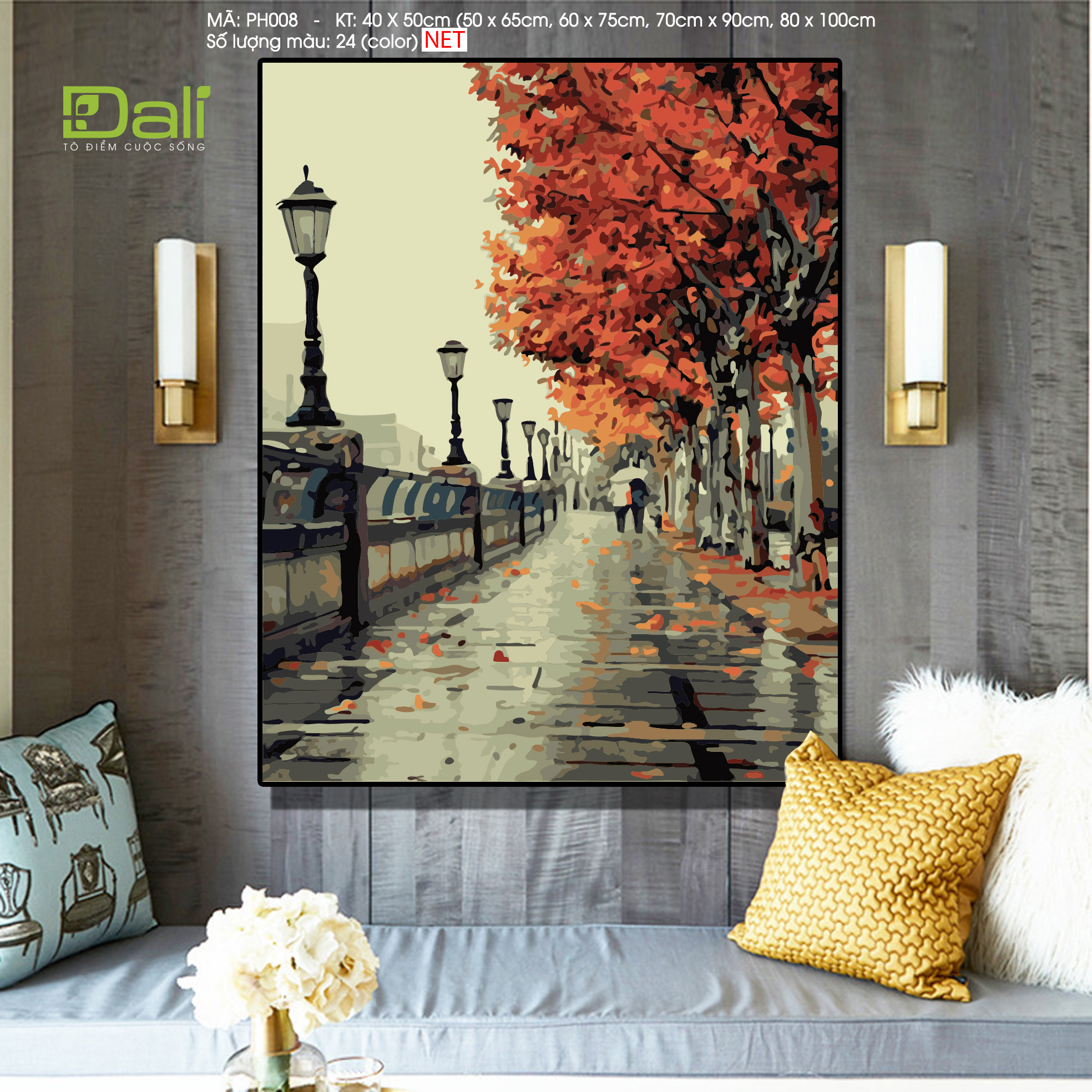 Tranh Phong Cảnh Con Đường Lá Đỏ Mùa Thu PH008