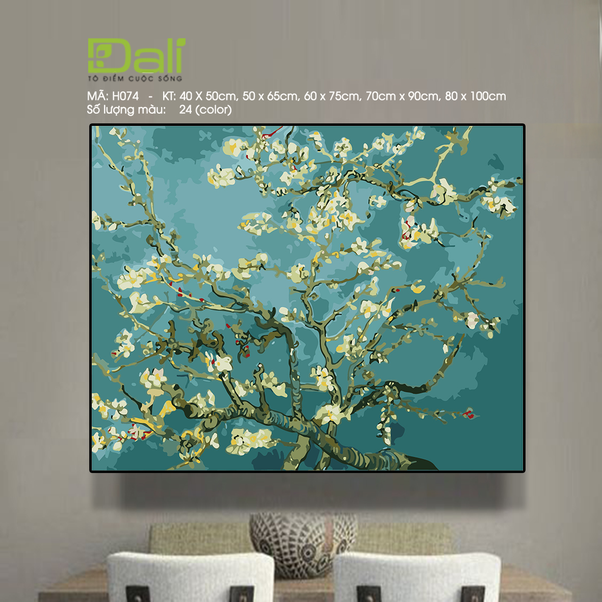Tranh Cành Hạnh Trắng Van Gogh H074